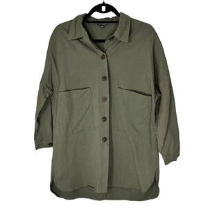 Fashion Nova Women's Olive Green Long Sleeve Button-Up Shacket Size S